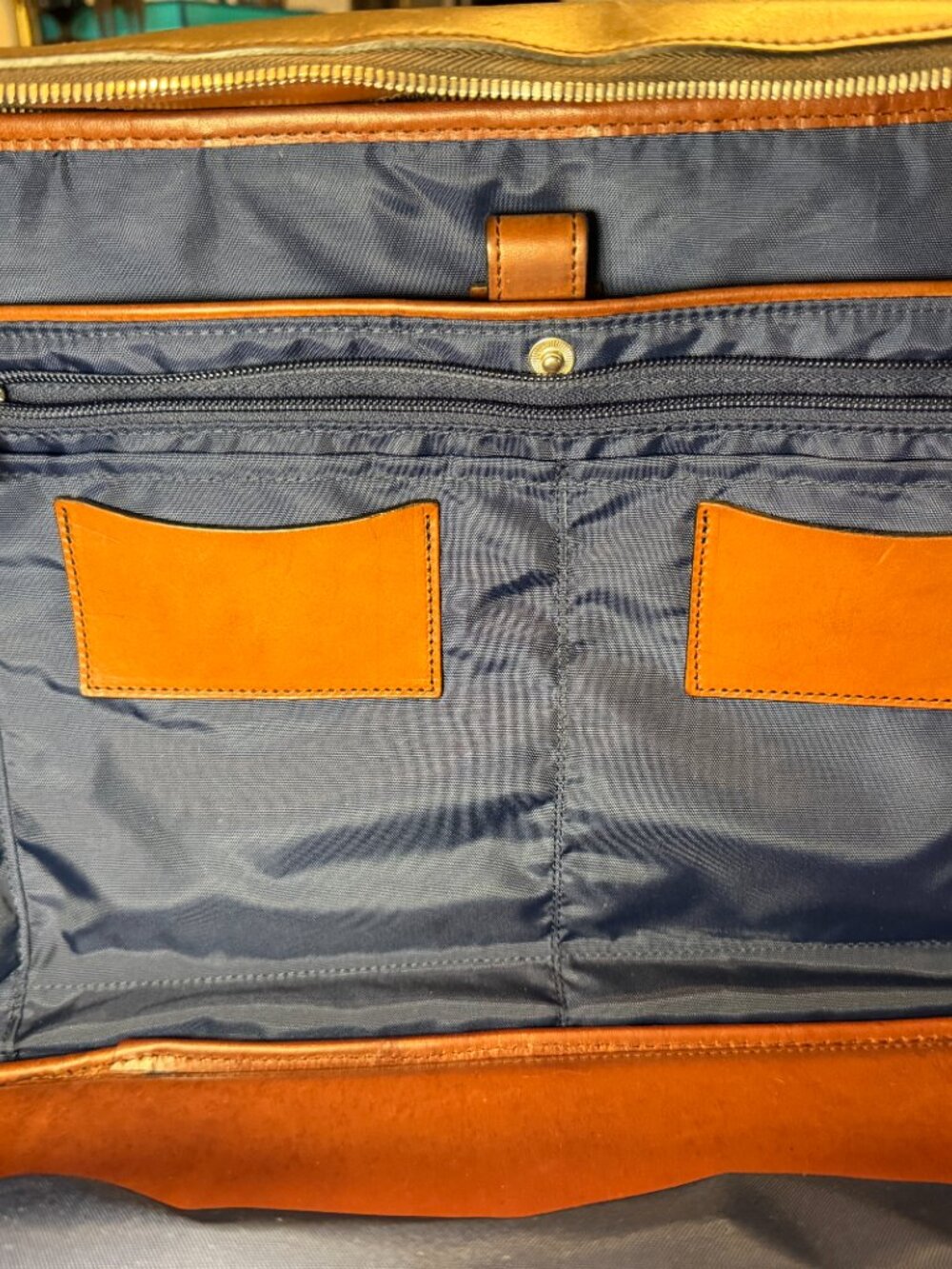 Glaser Designs Brown Saddle Leather Briefcase Travel Bag Rare USA - Picture 7 of 15
